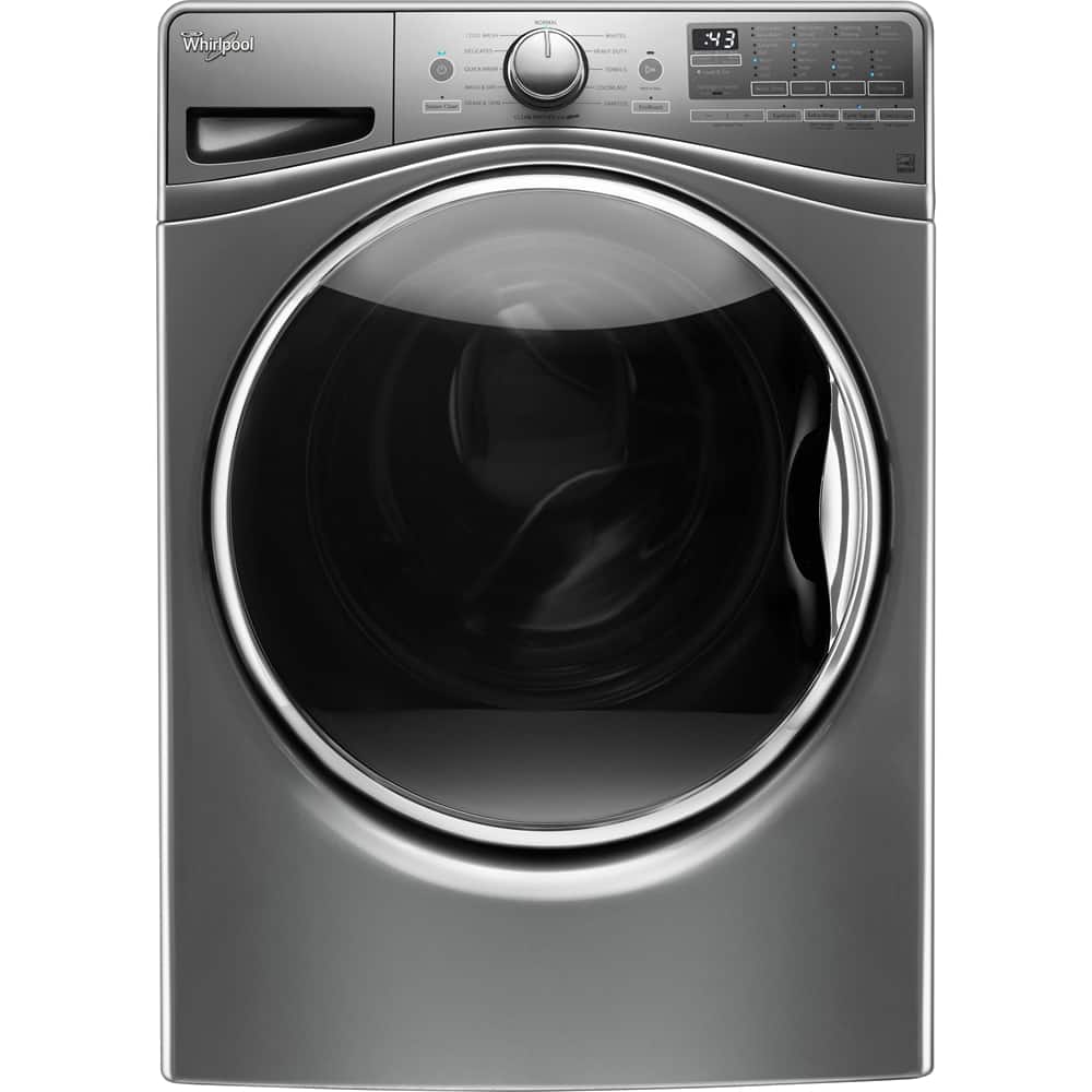 Whirlpool - 4.5 cu. ft. 12-Cycle High-Efficiency Front Load Washer with Steam - Diamond Steel - Front_Standard