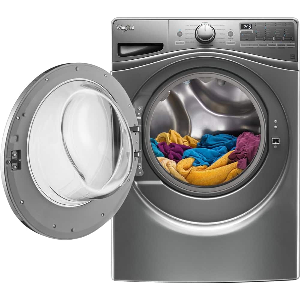 Whirlpool - 4.5 cu. ft. 12-Cycle High-Efficiency Front Load Washer with Steam - Diamond Steel - Alt_View_Standard_13