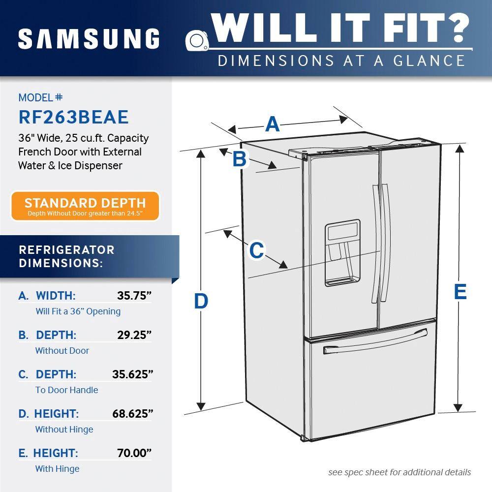 Samsung - 24.6 Cu. Ft. French Door Refrigerator with Thru-the-Door Ice and Water - Stainless steel - Alt_View_Standard_19