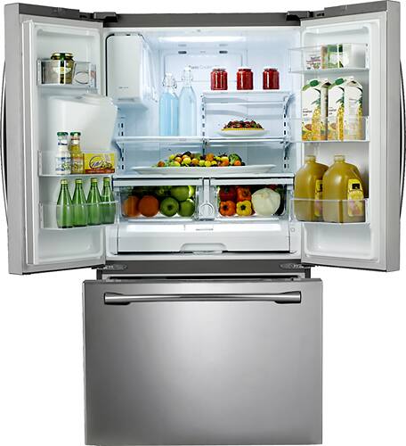 Samsung - 24.6 Cu. Ft. French Door Refrigerator with Thru-the-Door Ice and Water - Stainless steel - Alt_View_Standard_1