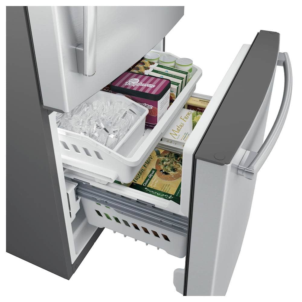 GE - 24.9 Cu. Ft. Bottom-Freezer Refrigerator - Stainless steel - Alt_View_Standard_15
