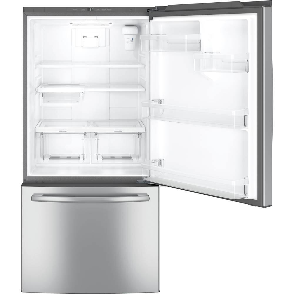 GE - 24.9 Cu. Ft. Bottom-Freezer Refrigerator - Stainless steel - Alt_View_Standard_3