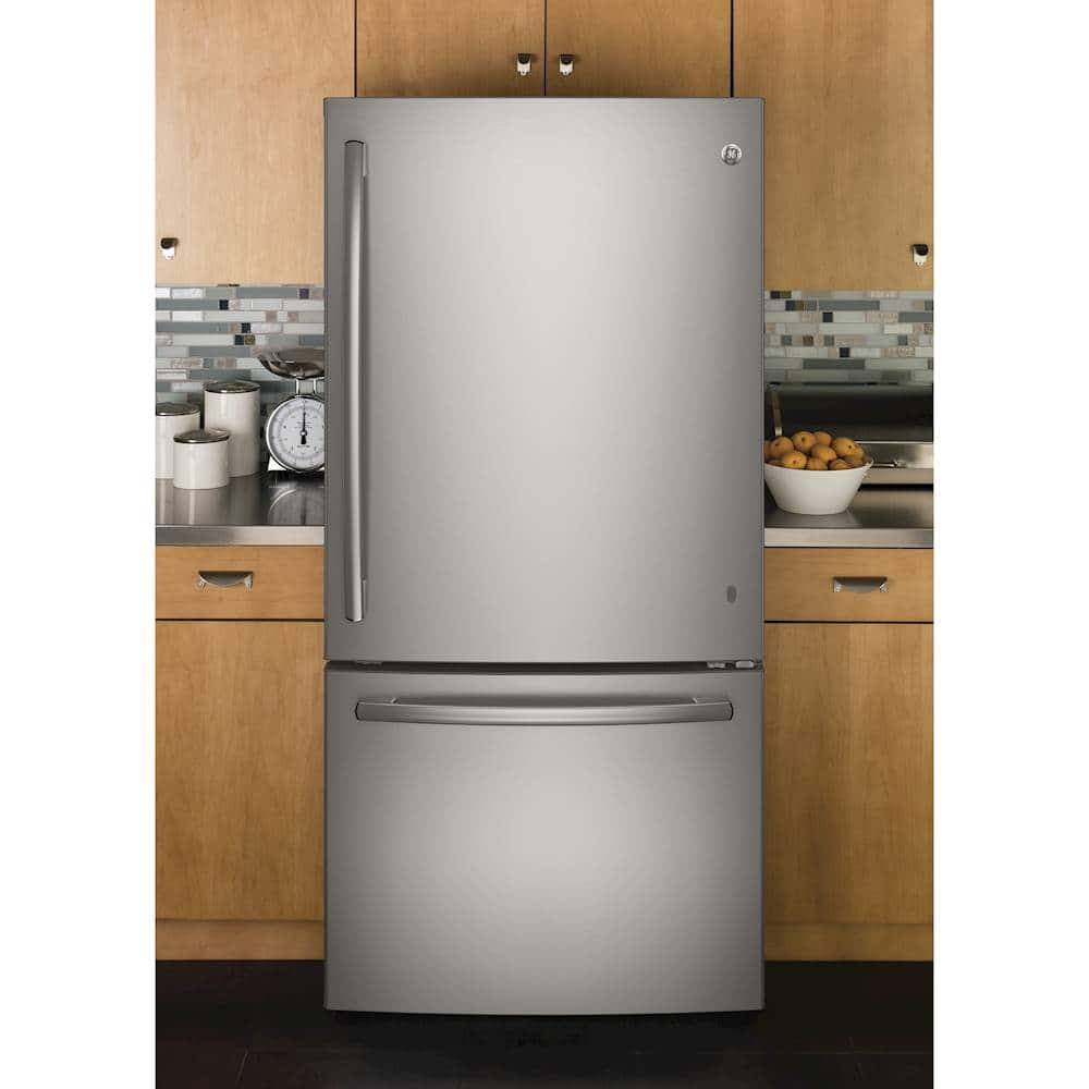 GE - 24.9 Cu. Ft. Bottom-Freezer Refrigerator - Stainless steel - Alt_View_Standard_5