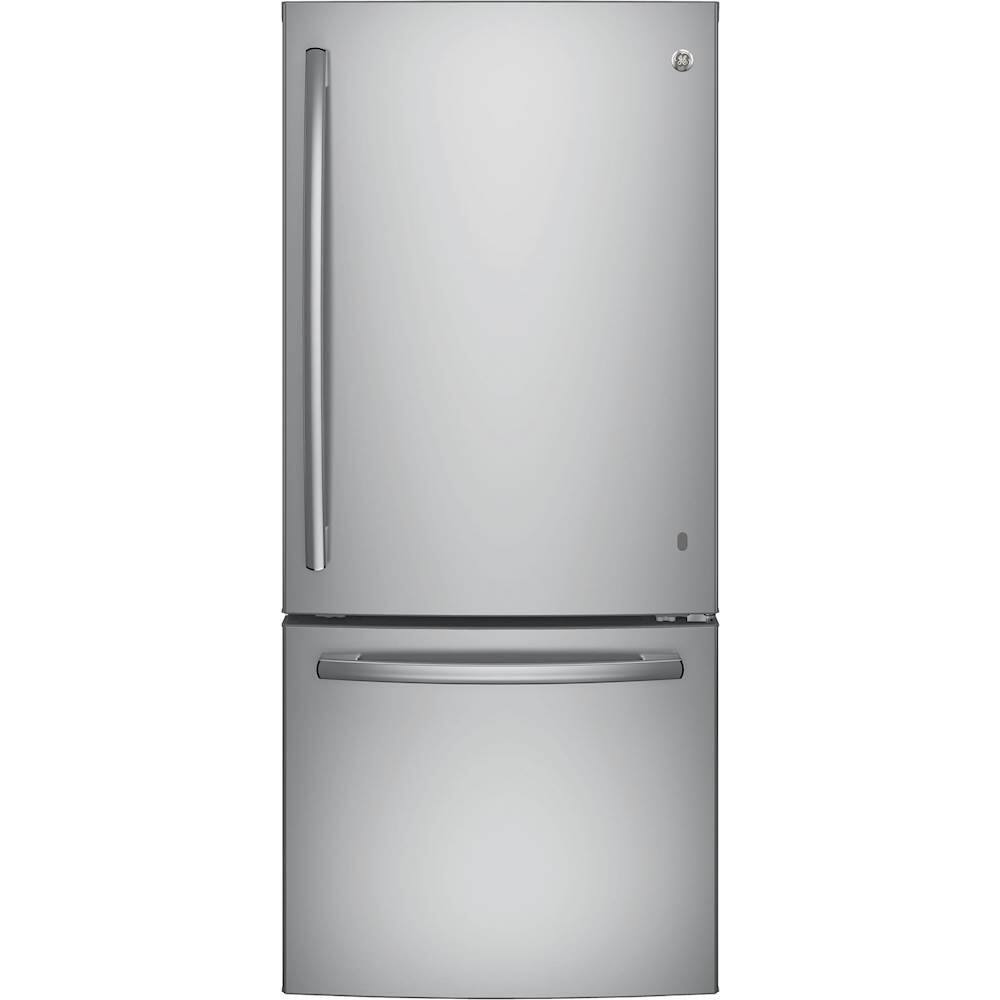 GE - 20.9 Cu. Ft. Bottom-Freezer Refrigerator - Stainless
