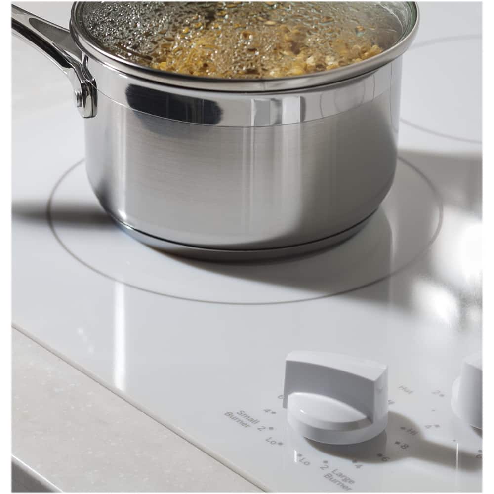 GE - 36" Electric Cooktop - White on white - Alt_View_Standard_13