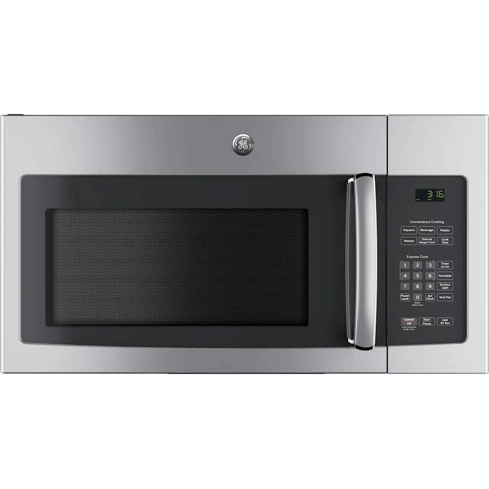 GE - 1.6 Cu. Ft. Over-the-Range Microwave - Stainless steel - Front_Zoom