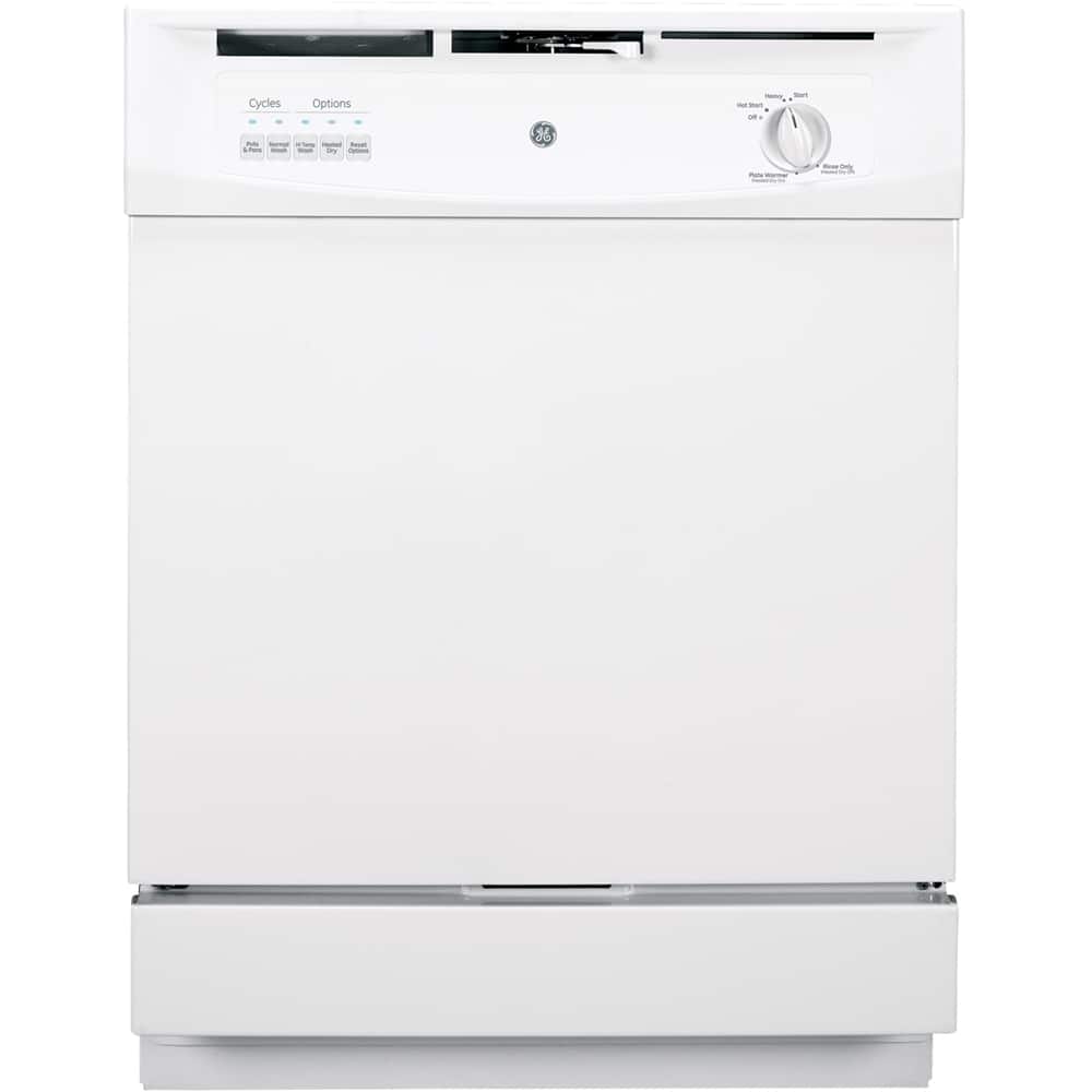 GE - 24" Built-In Dishwasher - White - Front_Zoom