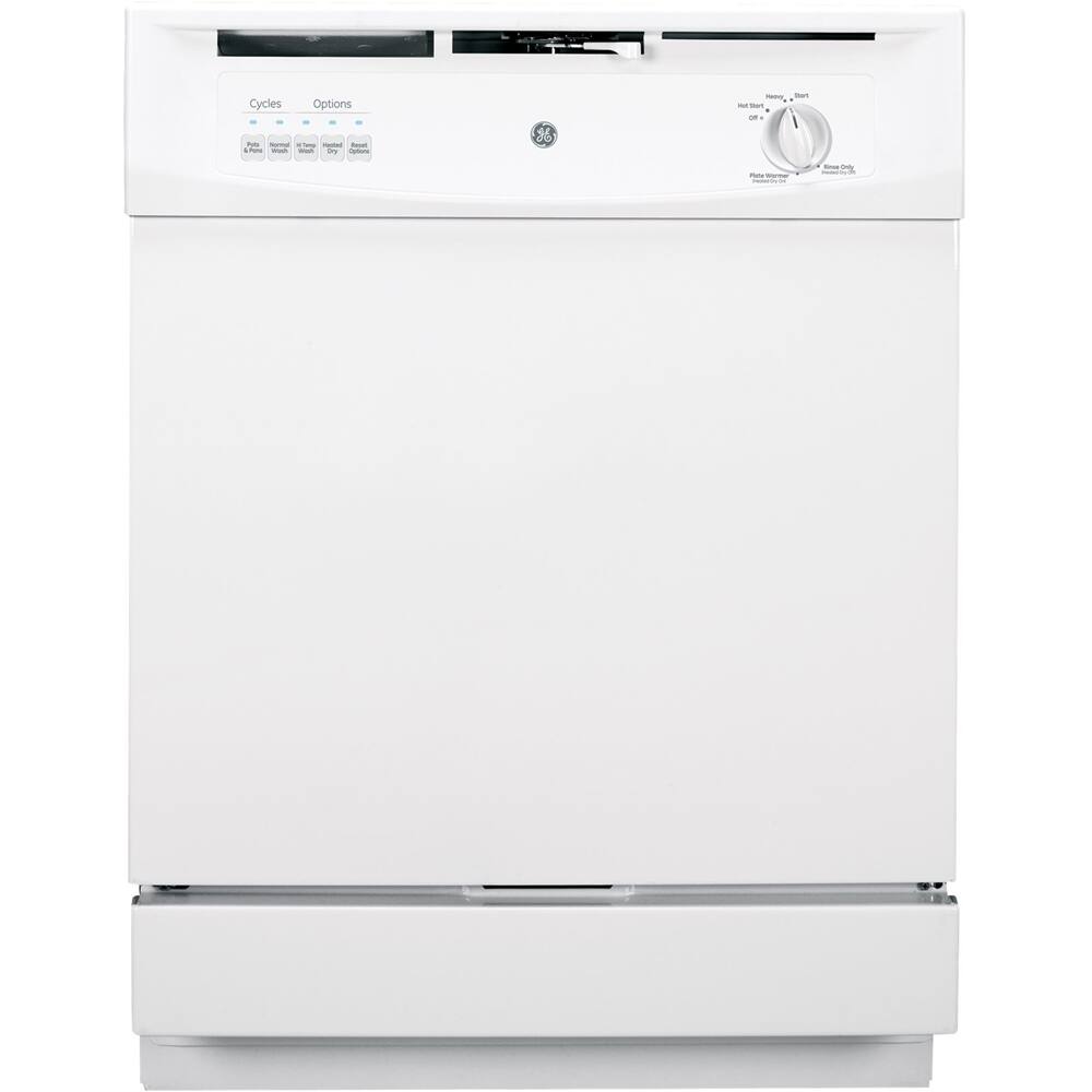 GE - 24" Built-In Dishwasher - White - Front_Standard