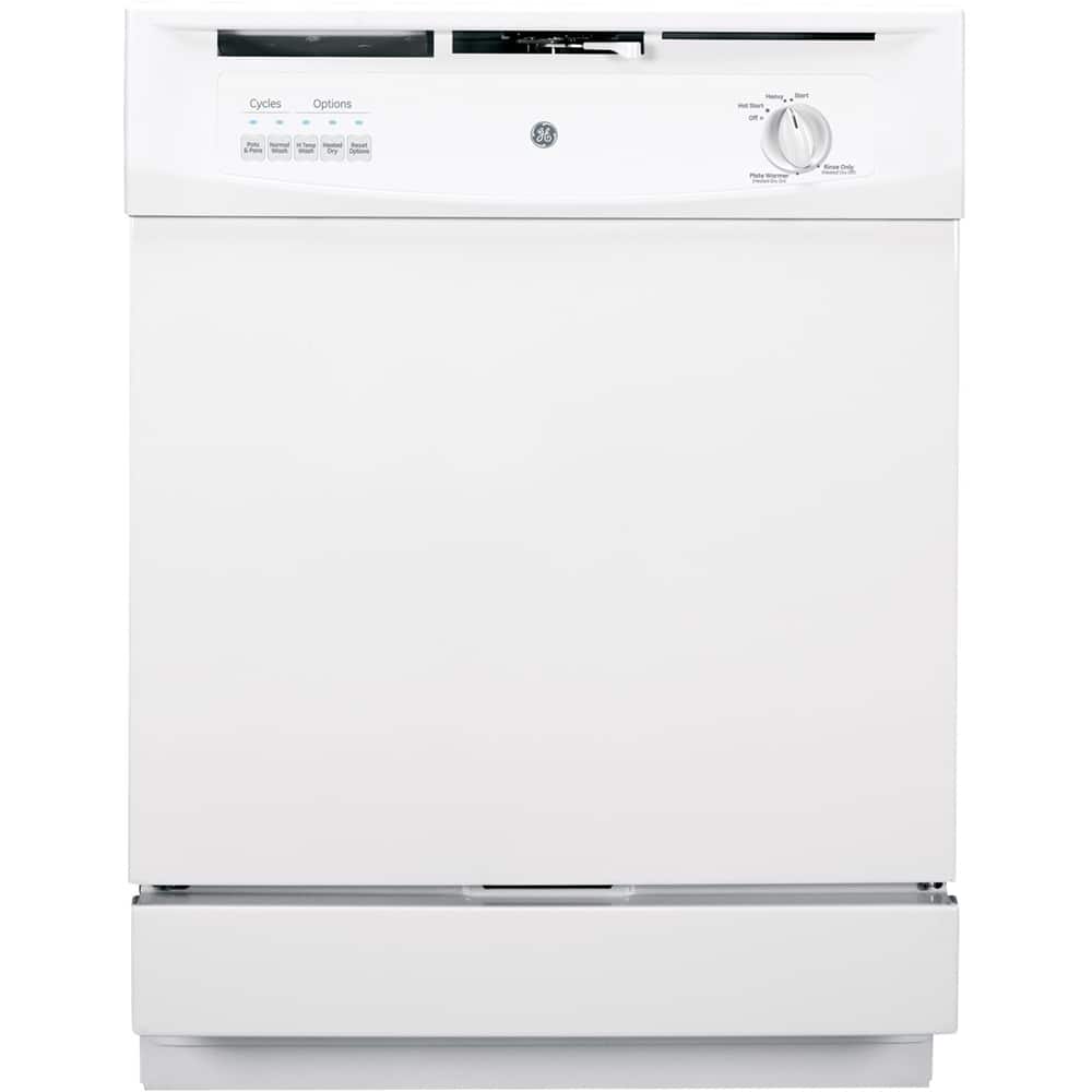 GE - 24" Built-In Dishwasher - White - Front_Zoom