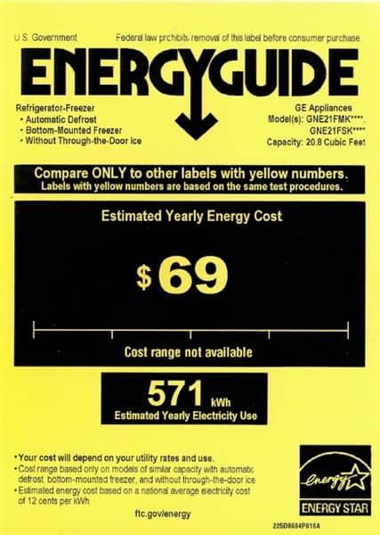 GE - 20.8 Cu. Ft. French Door Refrigerator - Slate - Energy_Guide