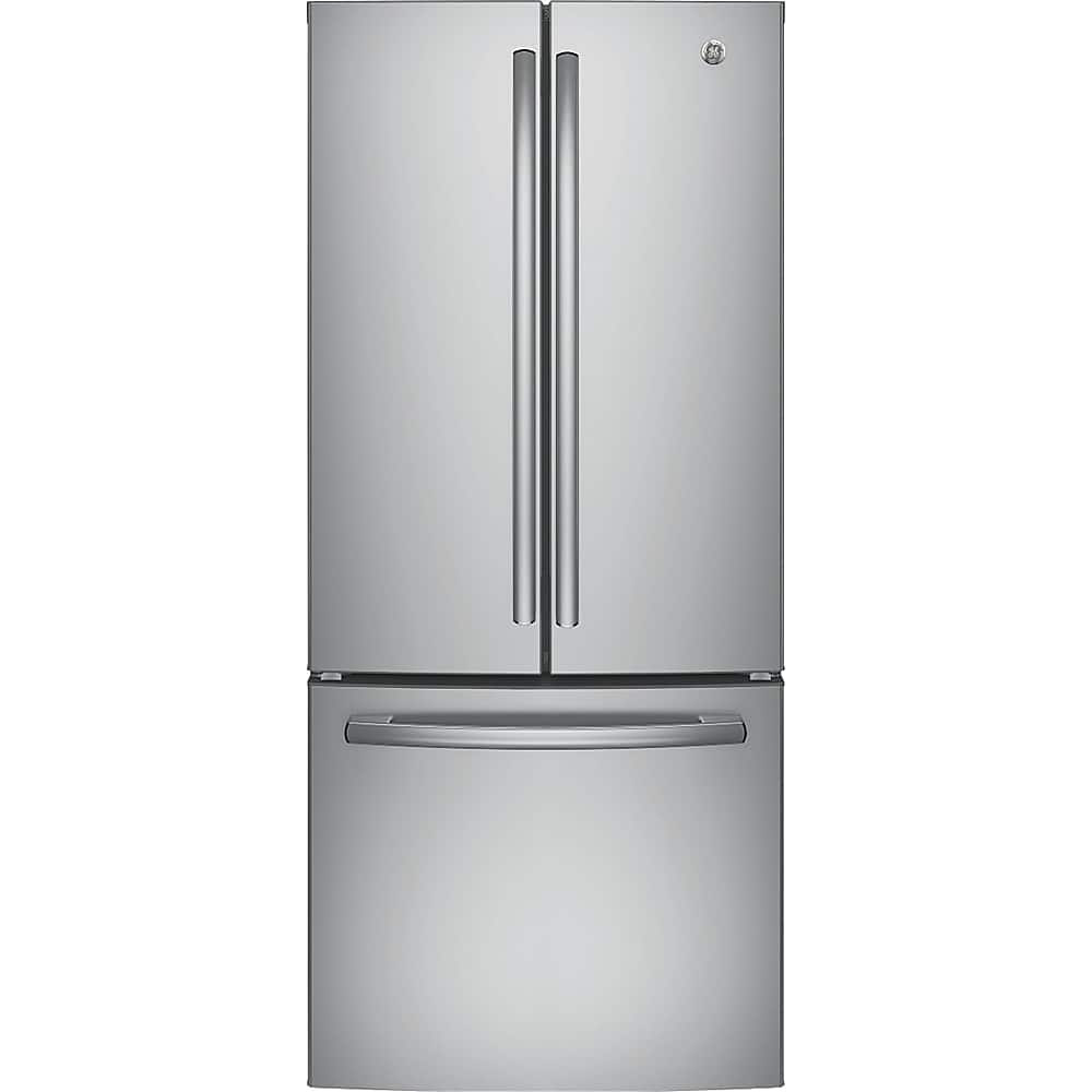 GE - 20.8 Cu. Ft. French Door Refrigerator - Stainless steel - Front_Zoom
