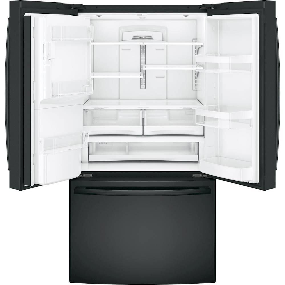 GE 27.8 Cu. Ft. French Door Refrigerator High gloss black at