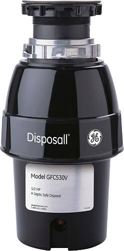 GE - Disposall 1/2 HP Disposer - Black - Front_Standard