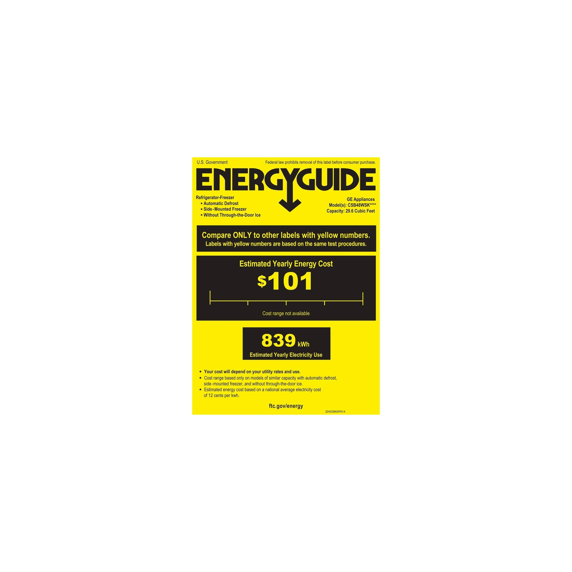 GE - Café Series 25.2 Cu. Ft. Side-by-Side Built-In Refrigerator - Stainless steel - Energy_Guide