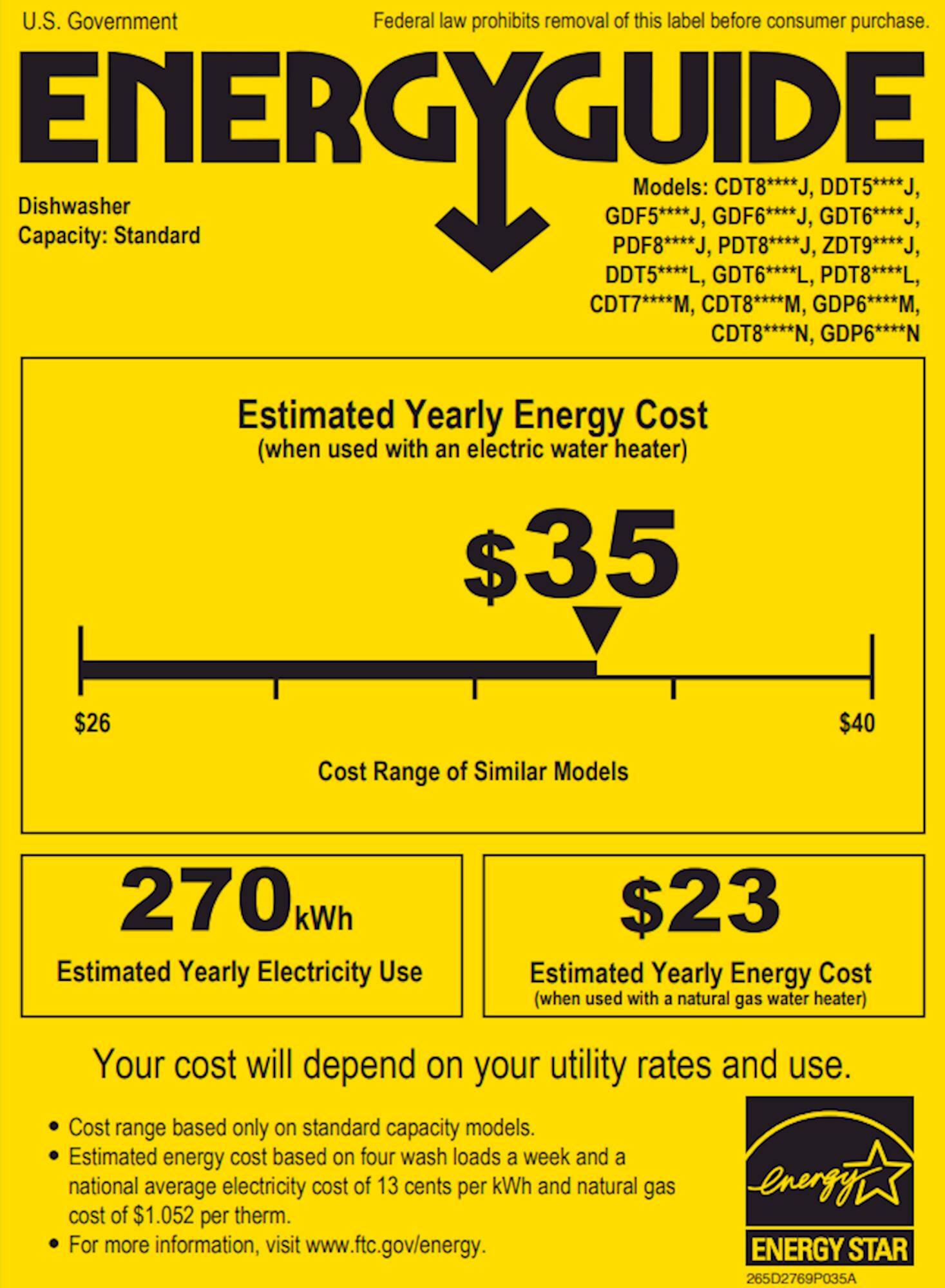GE - Profile™ Series 24" Hidden Control Tall Tub Built-In Dishwasher with Stainless Steel Tub - slate - Energy_Guide