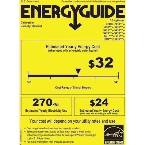 GE - 24" Tall Tub Built-In Dishwasher - Slate - Energy_Guide