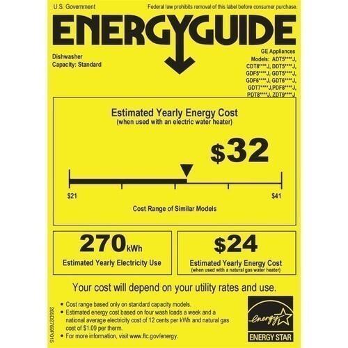 GE - Profile™ Series 24" Hidden Control Tall Tub Built-In Dishwasher with Stainless Steel Tub - Custom Panel - Energy_Guide
