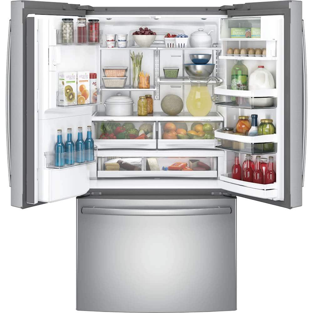 GE - Profile Series 22.2 Cu. Ft. French Door Counter-Depth Refrigerator - Stainless steel - Alt_View_Standard_1