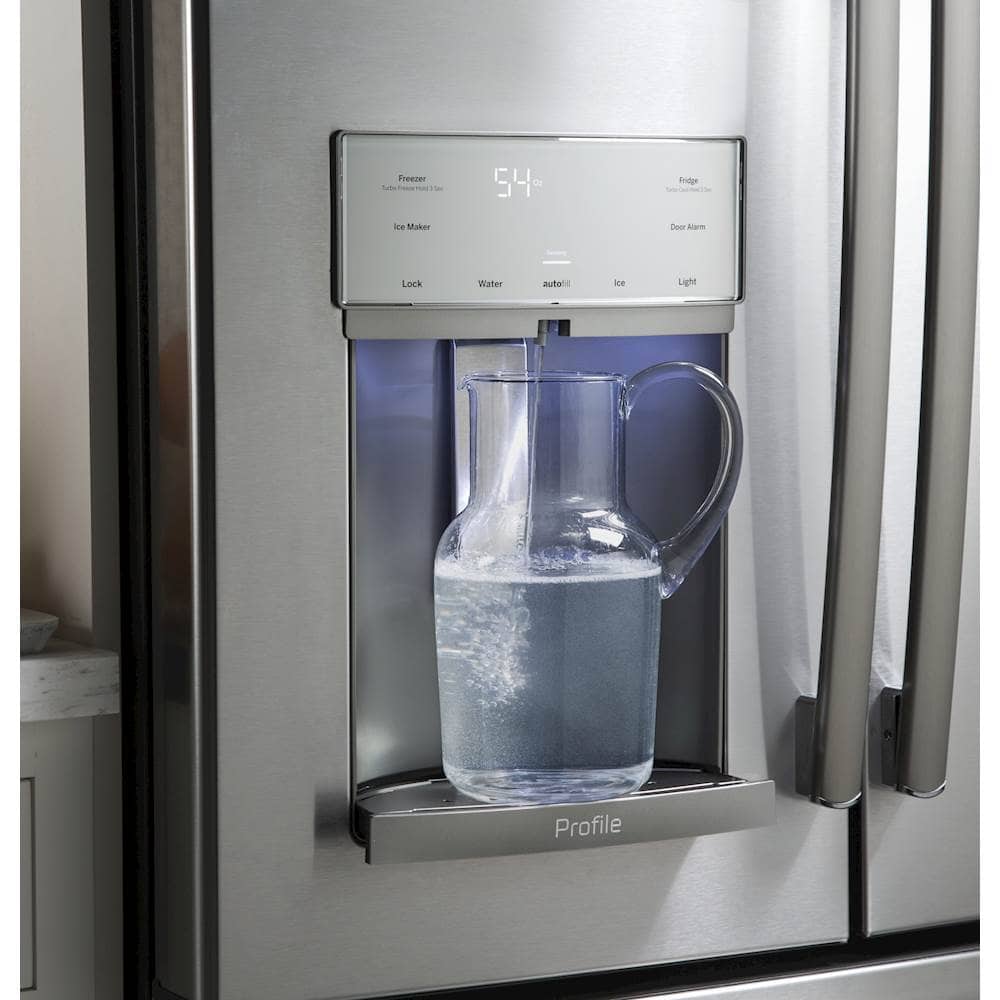 GE - Profile Series 22.2 Cu. Ft. French Door Counter-Depth Refrigerator - Stainless steel - Alt_View_Standard_4
