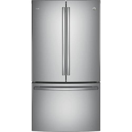 GE - Profile Series 23.1 Cu. Ft. French Door Counter-Depth Refrigerator - Stainless steel - Front_Standard