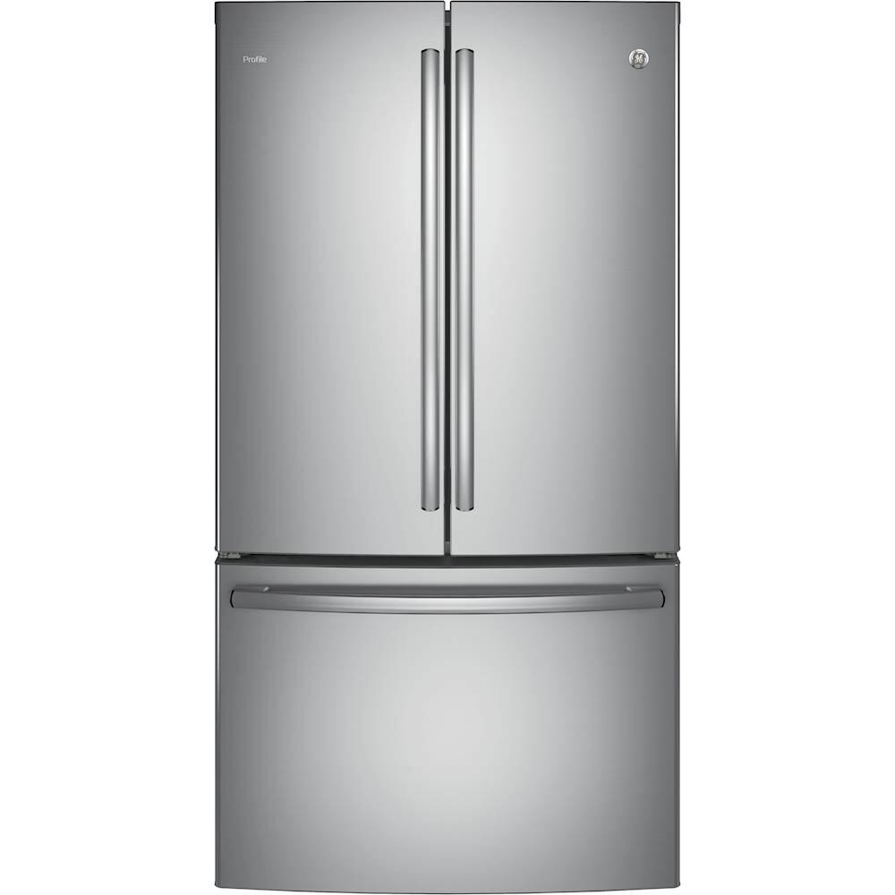 GE - Profile Series 23.1 Cu. Ft. French Door Counter-Depth Refrigerator - Stainless steel - Front_Zoom
