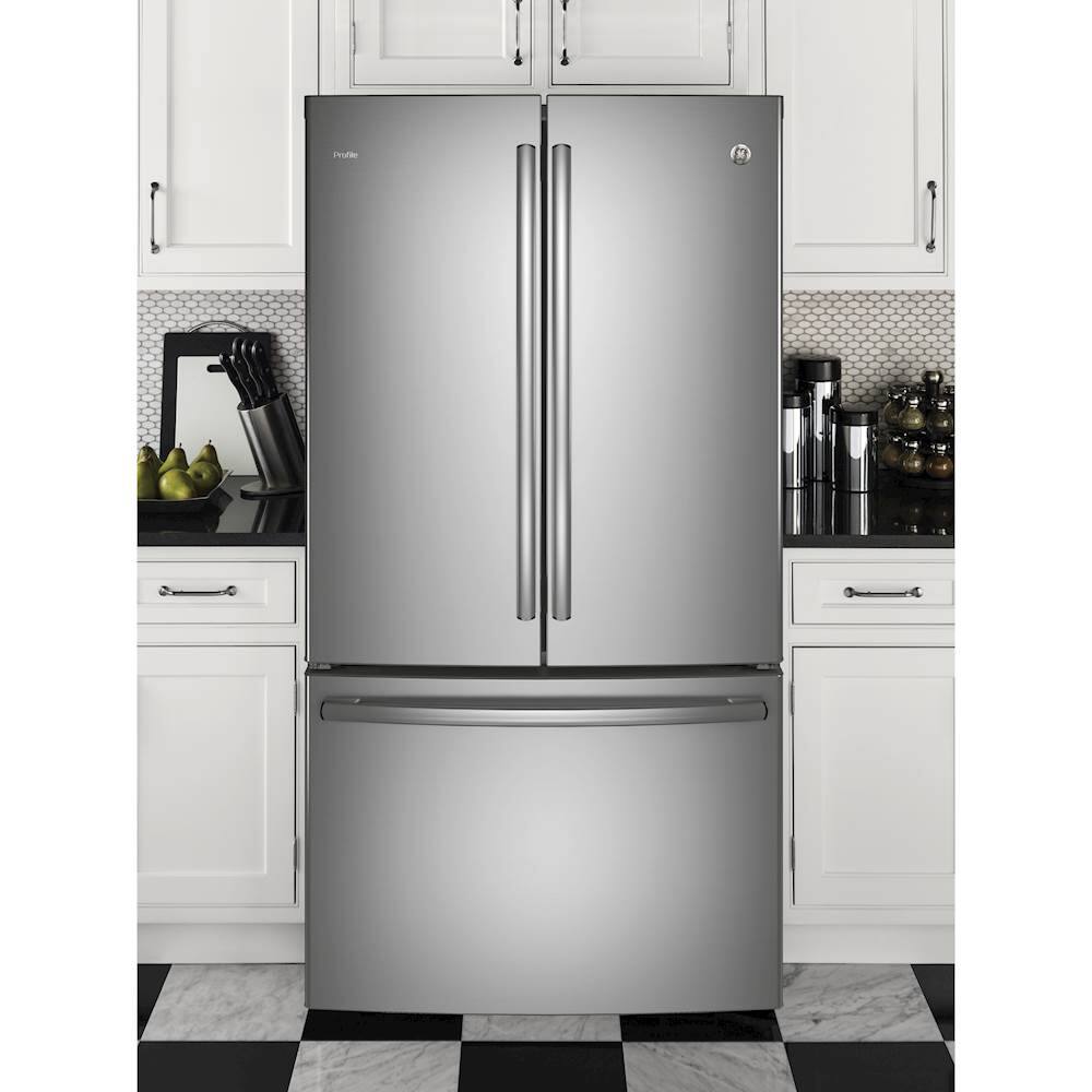 GE - Profile Series 23.1 Cu. Ft. French Door Counter-Depth Refrigerator - Stainless steel - Alt_View_Standard_15