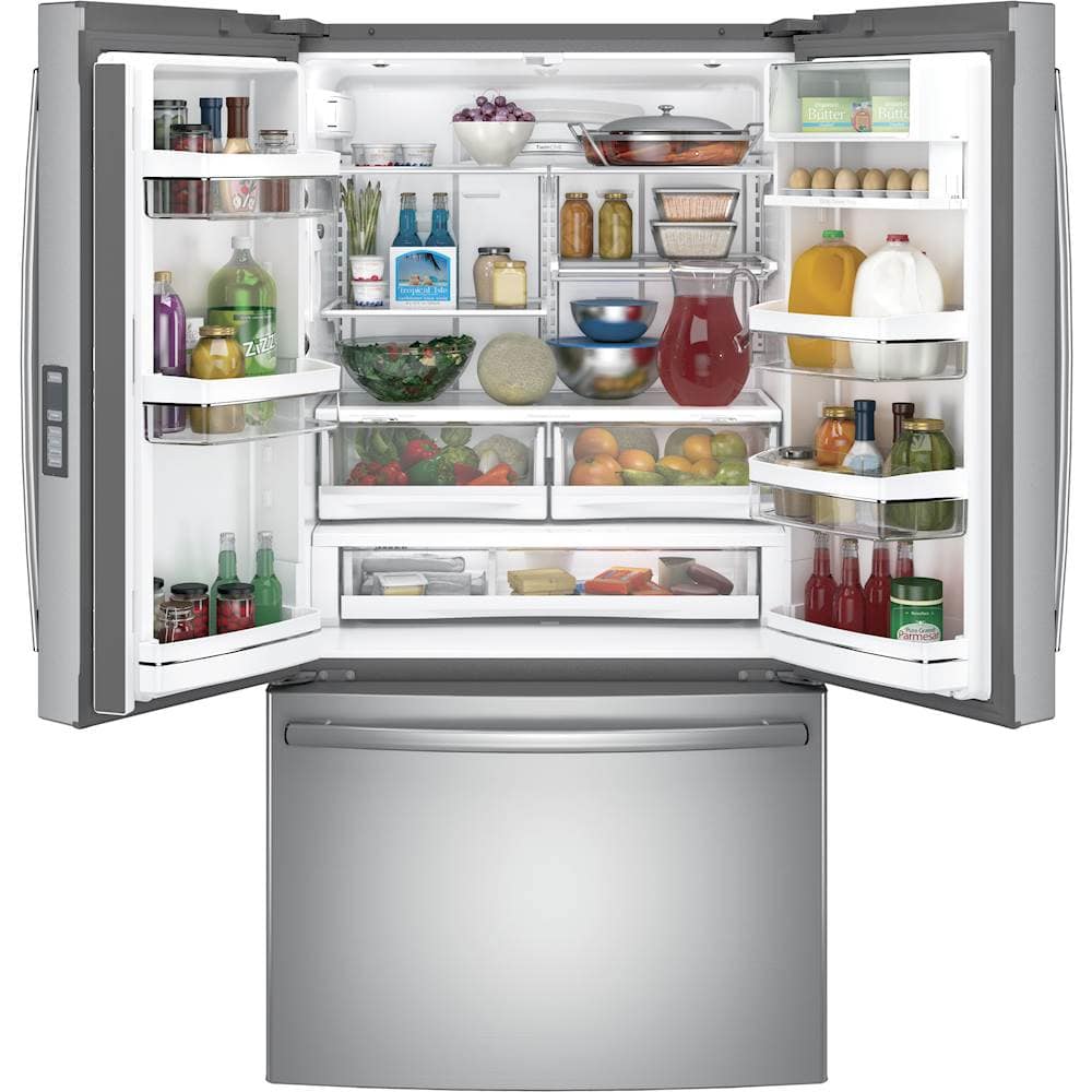 GE - Profile Series 23.1 Cu. Ft. French Door Counter-Depth Refrigerator - Stainless steel - Alt_View_Standard_1