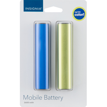 2600 Mah Portable Charger For Most Usb Enabled Devices 2 Pack Green Royal Blue Insignia