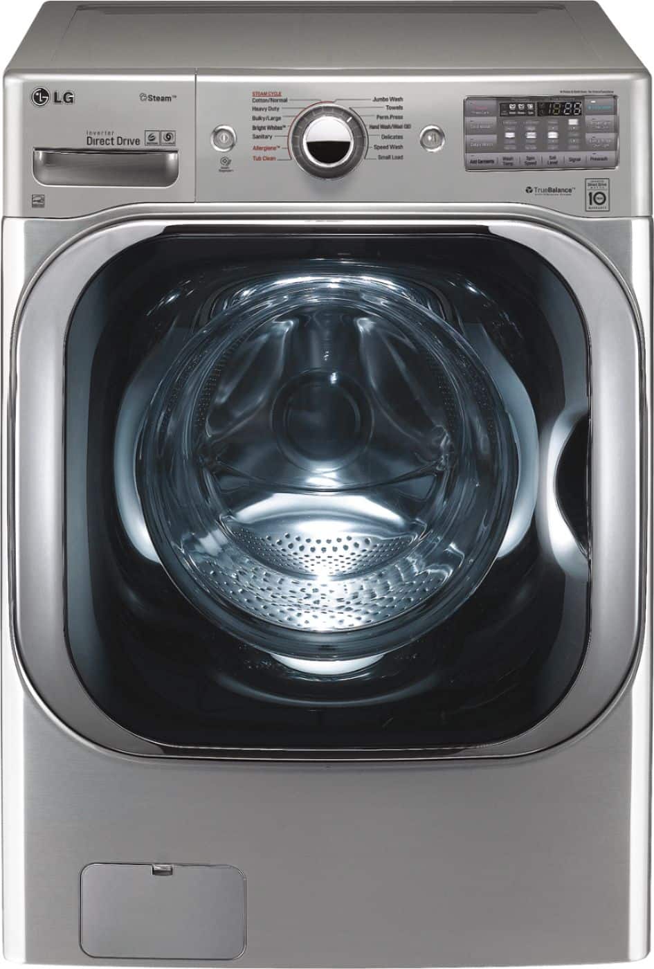 LG - 5.2 Cu. Ft. 14-Cycle Front-Loading Washer - Graphite Steel - Front_Zoom