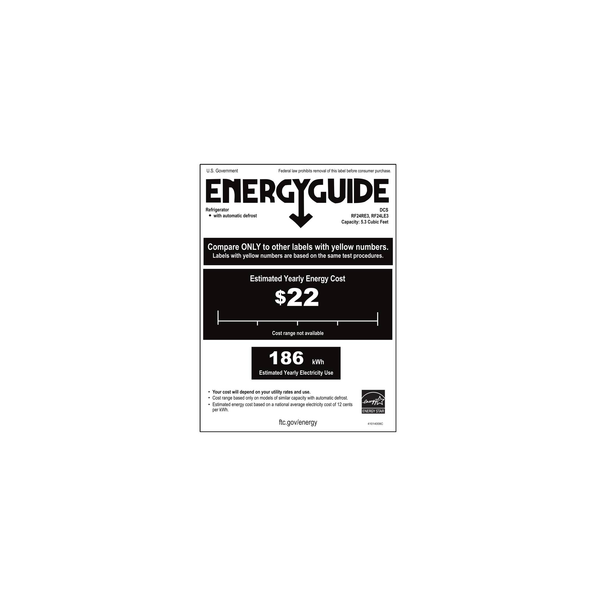 DCS - 5.1 Cu. Ft. Compact Refrigerator - Brushed stainless steel - Energy_Guide