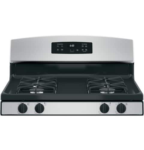 GE - 4.8 Cu. Ft. Freestanding Gas Range - Silver - Alt_View_Standard_12