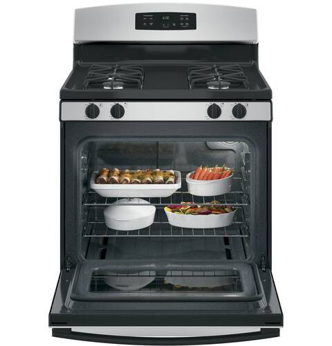 GE - 4.8 Cu. Ft. Freestanding Gas Range - Silver - Alt_View_Standard_14