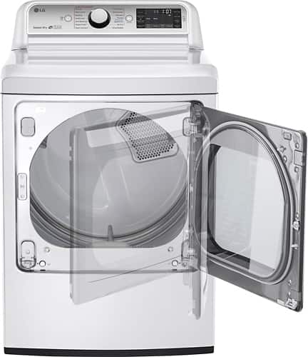 LG - 7.3 Cu. Ft. 14-Cycle Electric Dryer with Steam - White - Alt_View_Standard_11