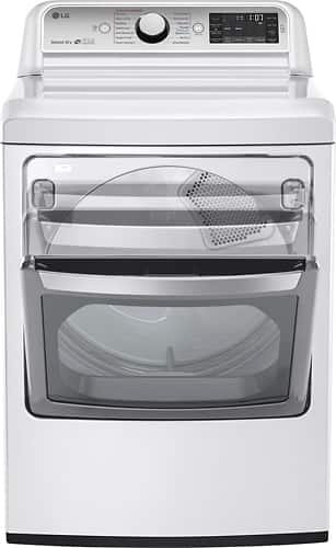 LG - 7.3 Cu. Ft. 14-Cycle Electric Dryer with Steam - White - Alt_View_Standard_12