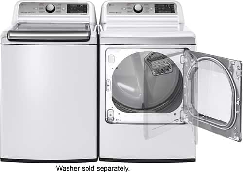 LG - 7.3 Cu. Ft. 14-Cycle Electric Dryer with Steam - White - Alt_View_Standard_15