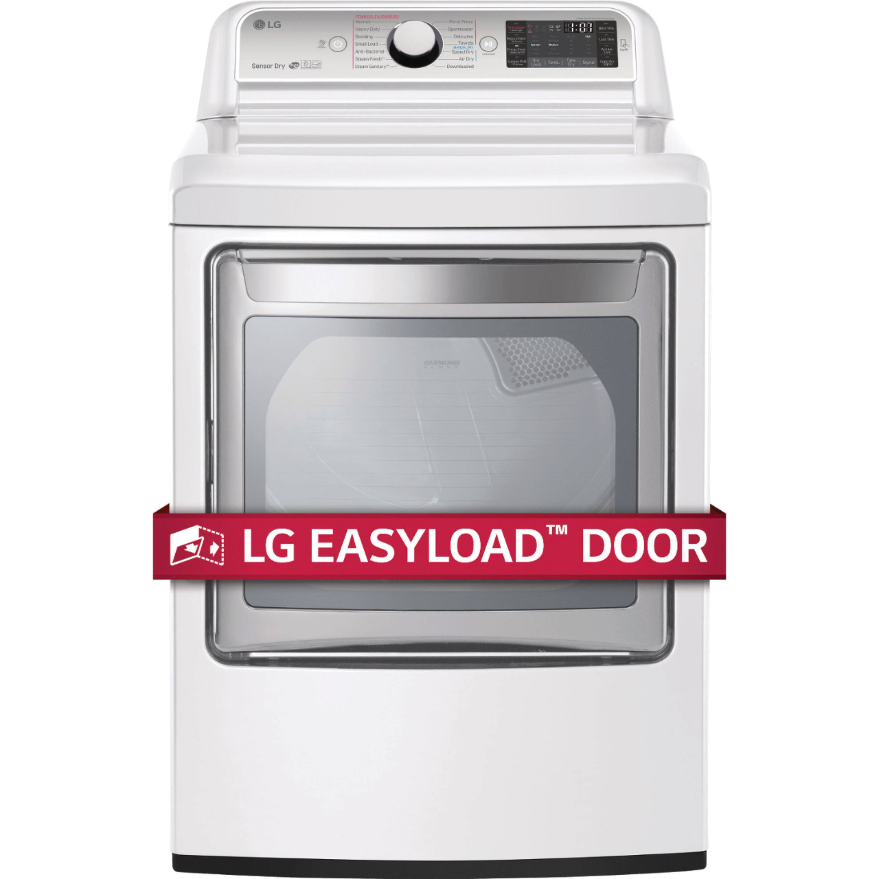 LG - 7.3 Cu. Ft. 14-Cycle Electric Dryer with Steam - White - Alt_View_Standard_16
