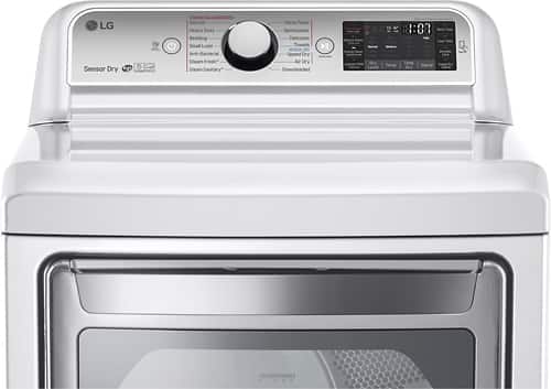 LG - 7.3 Cu. Ft. 14-Cycle Electric Dryer with Steam - White - Alt_View_Standard_1