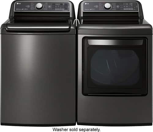LG - 7.3 Cu. Ft. 14-Cycle Electric Dryer with Steam - Black stainless steel - Alt_View_Standard_11