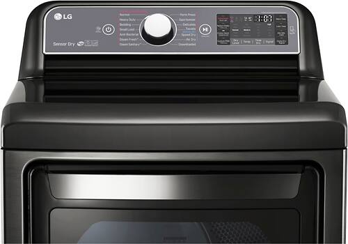 LG - 7.3 Cu. Ft. 14-Cycle Electric Dryer with Steam - Black stainless steel - Alt_View_Standard_1