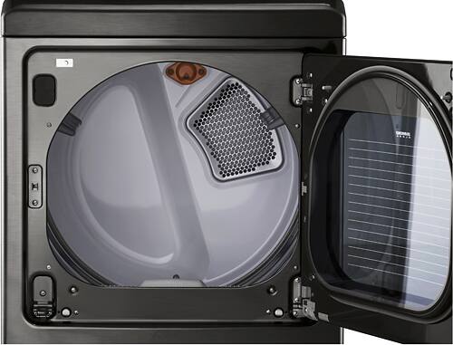 LG - 7.3 Cu. Ft. 14-Cycle Electric Dryer with Steam - Black stainless steel - Alt_View_Standard_3