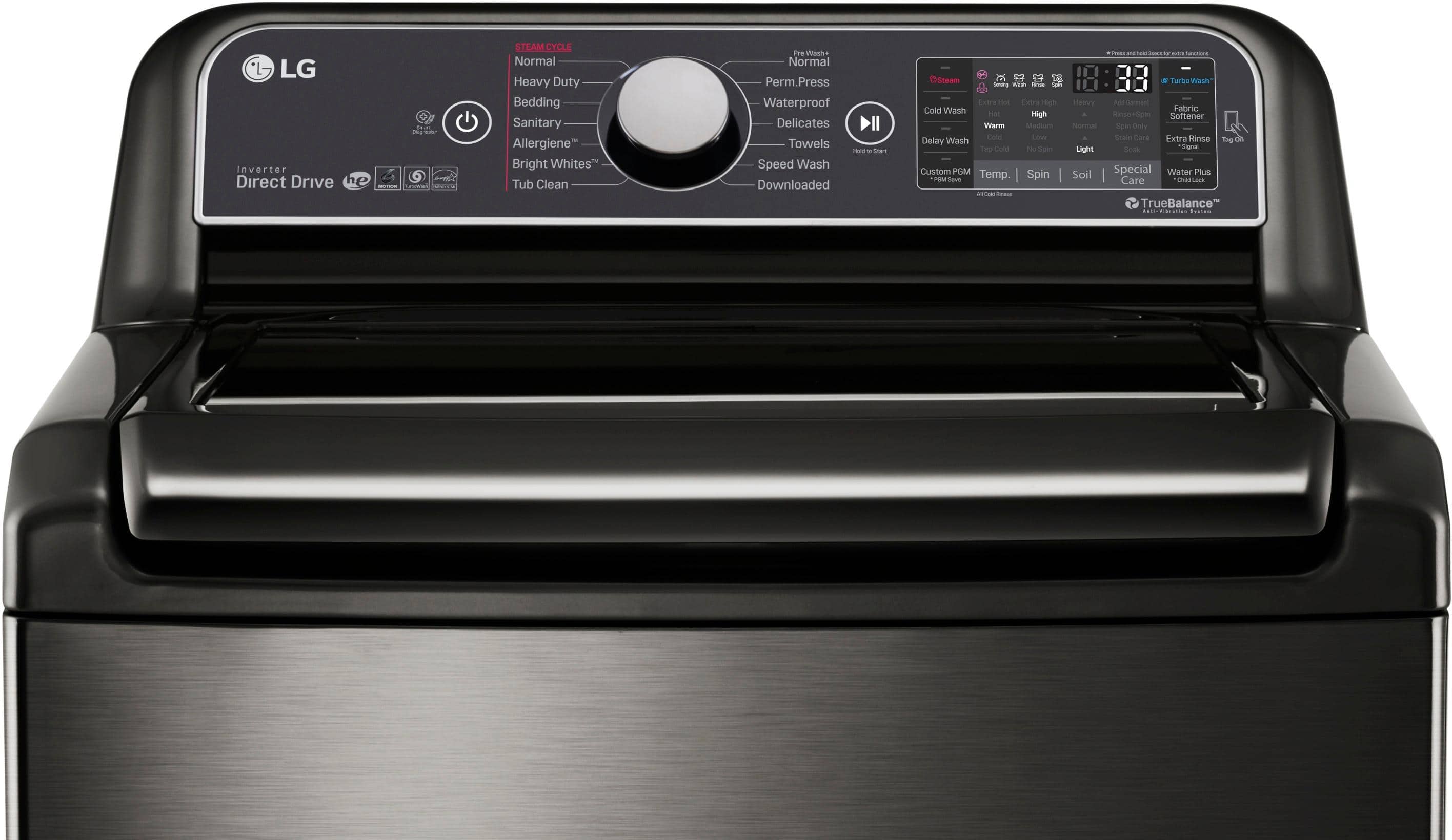 LG - 5.2 Cu. Ft. 14-Cycle Top-Loading Washer - Black stainless steel - Alt_View_Standard_1