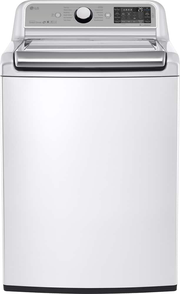 LG - 5.2 Cu. Ft. 12-Cycle Super Capacity Top Load Washer - White - Front_Zoom