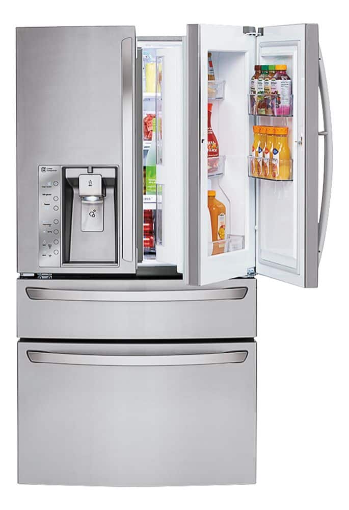 LG - Door-in-Door 29.9 Cu. Ft. 4-Door French Door Refrigerator with Thru-the-Door Ice and Water - Stainless steel - Front_Zoom