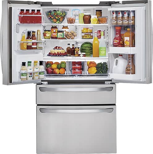 LG - Door-in-Door 29.9 Cu. Ft. 4-Door French Door Refrigerator with Thru-the-Door Ice and Water - Stainless steel - Alt_View_Standard_20