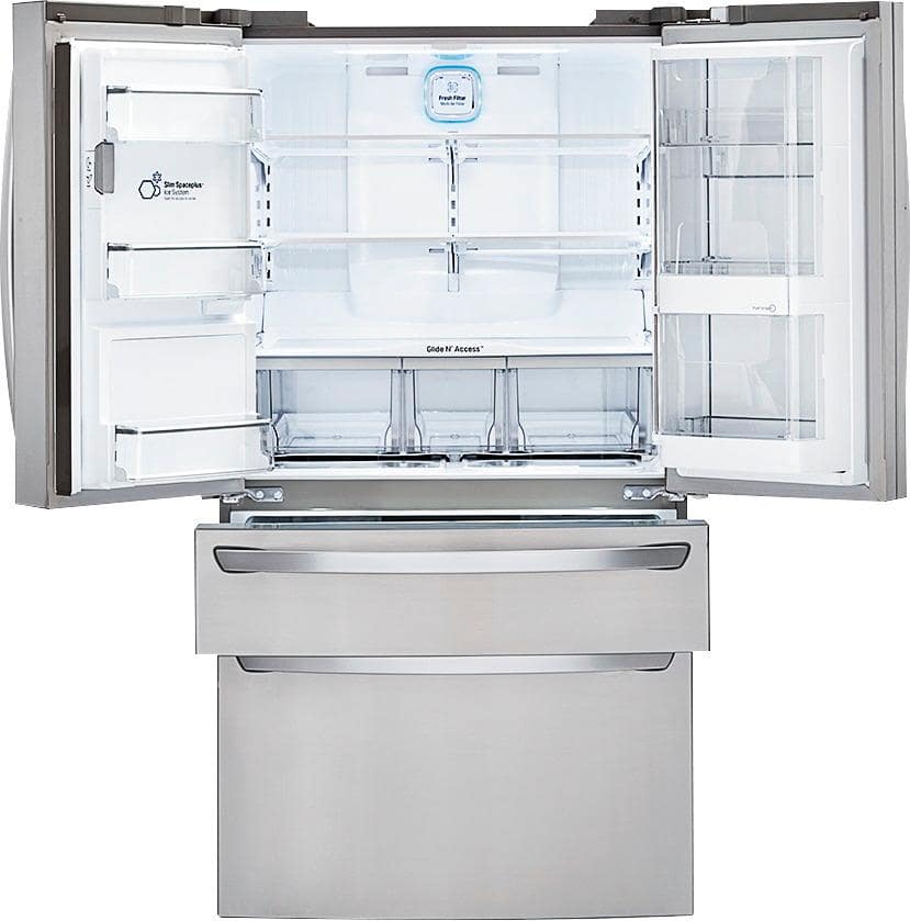 LG - Door-in-Door 29.9 Cu. Ft. 4-Door French Door Refrigerator with Thru-the-Door Ice and Water - Stainless steel - Alt_View_Standard_2
