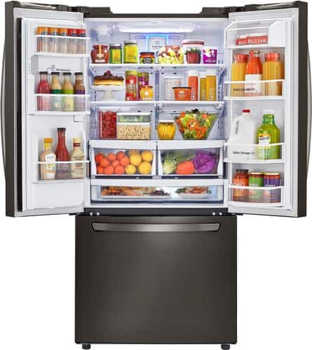 LG - 24.2 Cu. Ft. French Door Refrigerator - PrintProof Black Stainless Steel - Alt_View_Standard_2