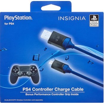 kunstner passager disharmoni Insignia - Charging Cable with Controller Grip for PlayStation 4 -  Black/Blue