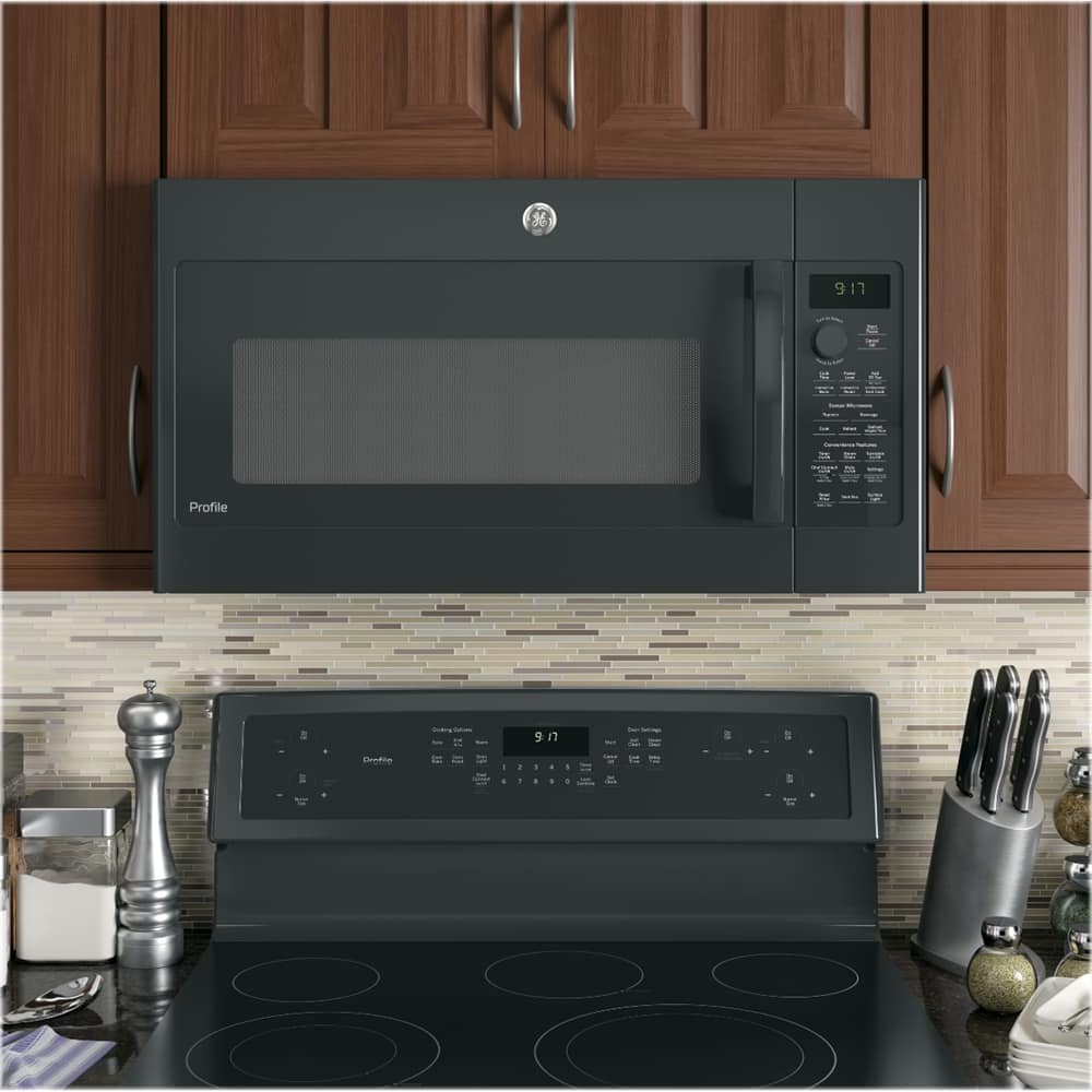 GE - Profile™ Series 1.7 cu. ft. Convection Over-the-Range Microwave - Black - Alt_View_Standard_15
