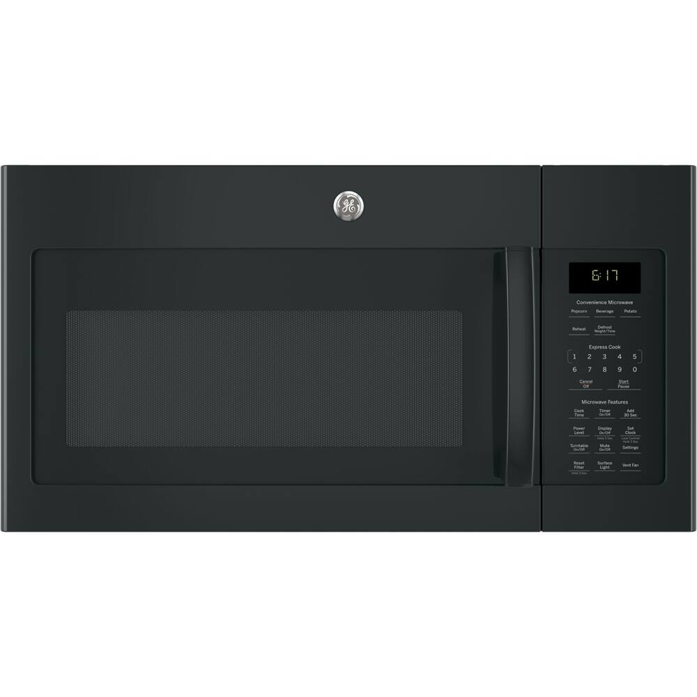 GE - 1.7 Cu. Ft. Over-the-Range Microwave - Black - Front_Zoom