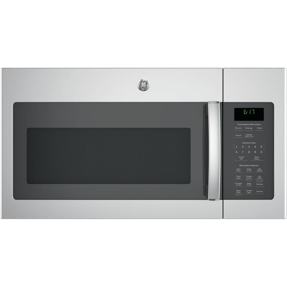 GE - 1.7 Cu. Ft. Over-the-Range Microwave with Sensor Cooking - Stainless steel - Front_Standard
